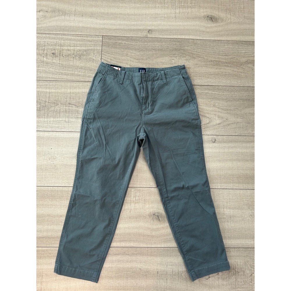 Gap‎ Slim Ankle Pants Size 12 Blue Gray Cotton Stretch Chinos Workwear Office